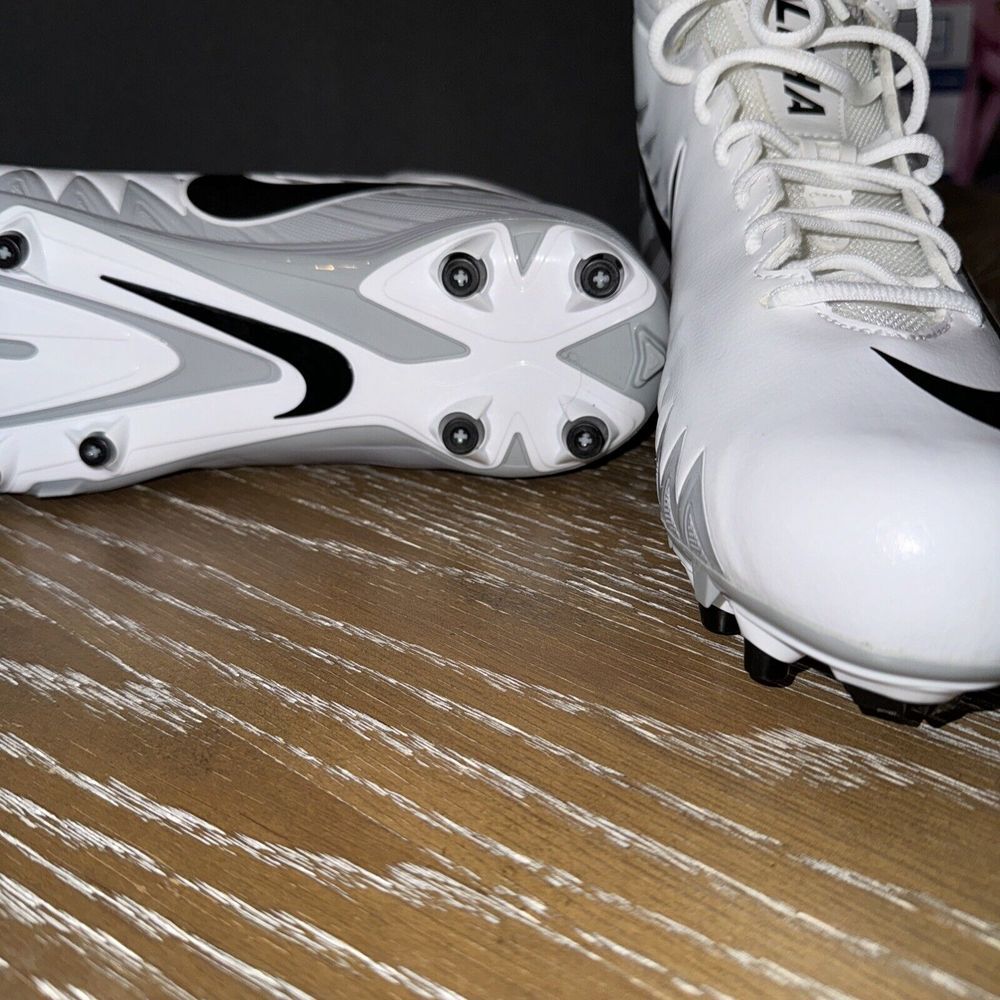 NIKE Alpha Menace 12 Men's Football Cleats WHITE/ Black/Gray ~ EXCELLENT - Picture 3 of 11